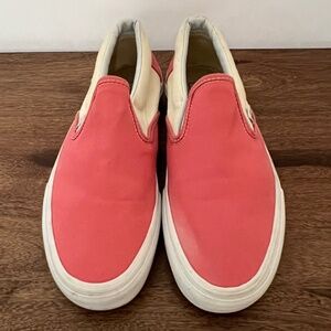 Vans Slip-on Spiced Coral Checker Sidewall  Unisex Shoe US Men 7.5/US Women 9.0